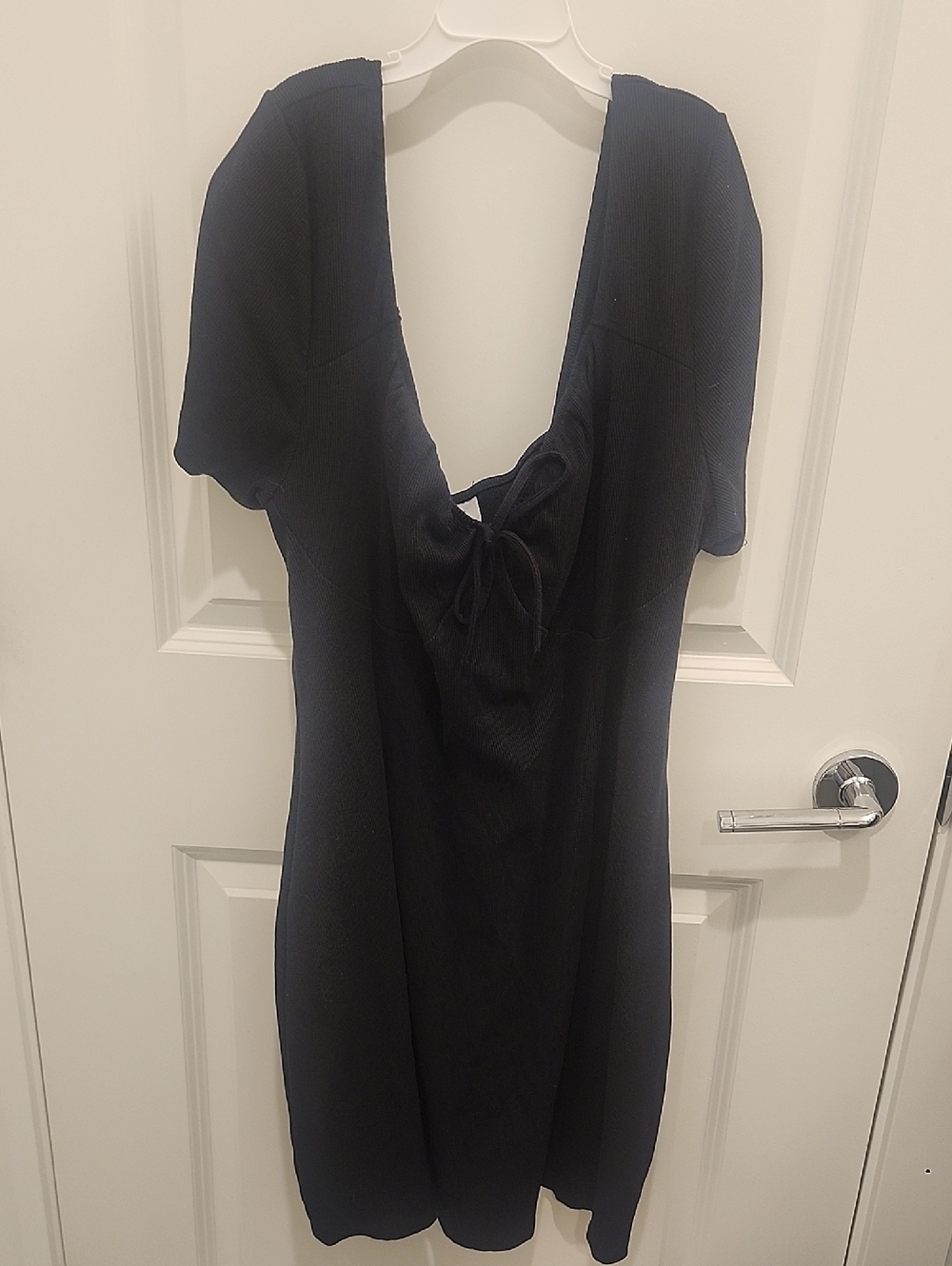 Divided H&M Black Tie-Back Mini Dress Womens Size XXL Cotton Blend